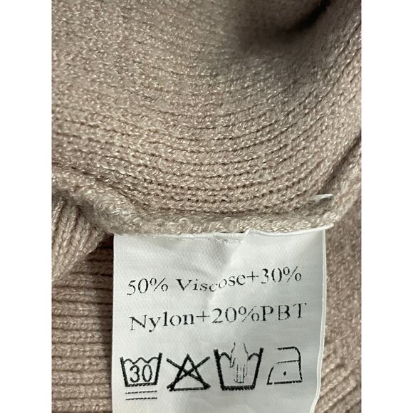 Taupe or oatmeal colored boxy knit sweater, Large - Picture 3 of 7